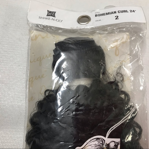 24” Bohemian Curl SHAKE N GO Synthetic Color 2 Black New - Picture 7 of 7